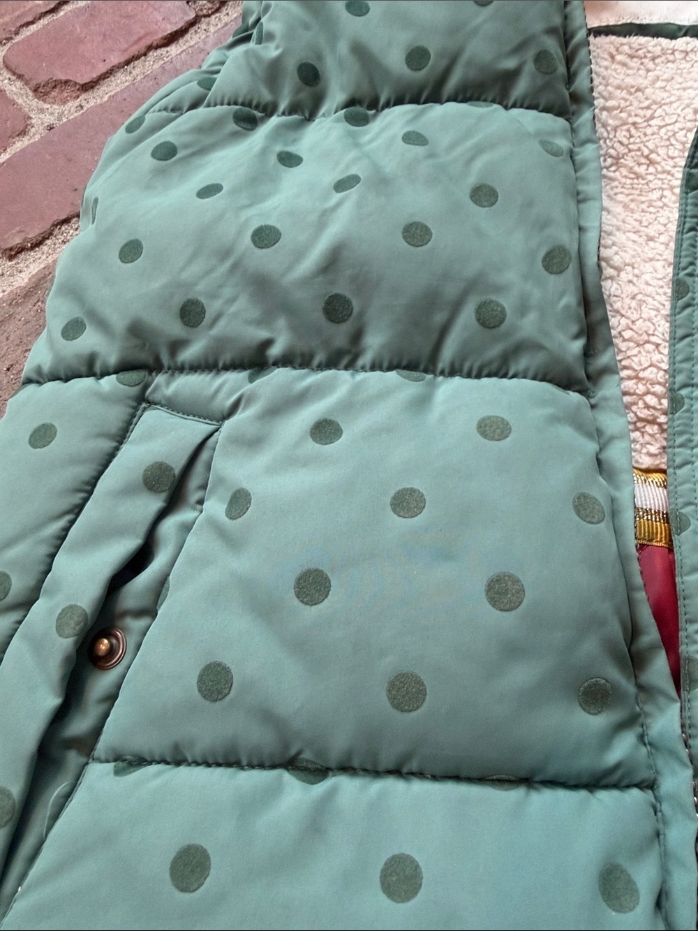 Mini Boden Polkadot Puffer Vest - Picture 3 of 5